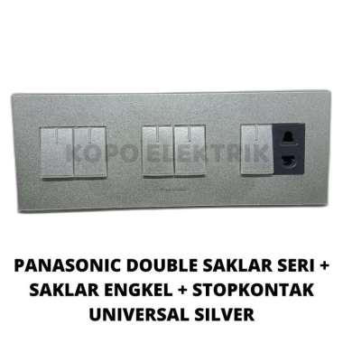 Panasonic Double Saklar Seri + Saklar Engkel + Stop Universal Silver