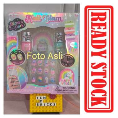 Mainan Kuku Tempel Nail Delight Hot Focus Happy Vibes Glow In The Dark