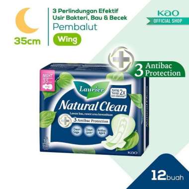 Laurier Natural Clean Pembalut Wanita Night 35