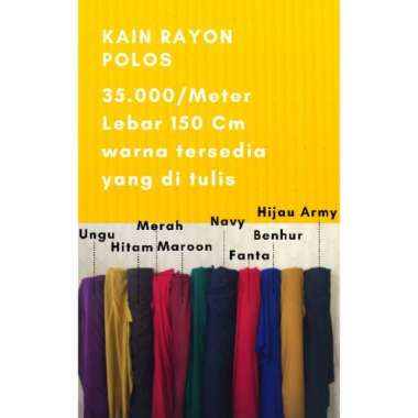 Kain Rayon Polos Lebar 150 Cm Tersedia Berbagai Warna Merah Cabe
