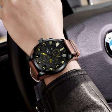 PROMO JAM TANGAN PRIA MURAH IMPORT FNGEEN ORIGINAL KULIT COKLAT