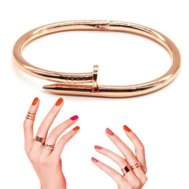 Gelang Famous Signature Nail Bangle Titanium Paku Fashion Bangle Rose Gold