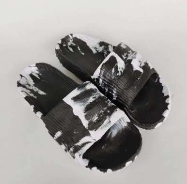 Sandal Pria & Wanita Loreng / Polos Adilette Kekinian Terbaru 2023 42 Loreng Putih