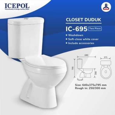 Closet Duduk Siram IC695 Kloset Duduk Toilet Kamar Mandi