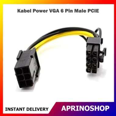 Kabel Power VGA 6 Pin Male PCIE Adapter to 8 Pin PCI-E