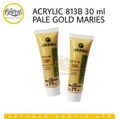 1 TUBE ACRYLIC 813B 30ML MARIES / CAT LUKIS / CAT AKRILIK PALE GOLD 009345
