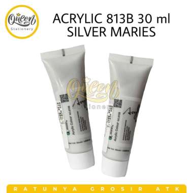 1 TUBE ACRYLIC 813B 30ML MARIES / CAT LUKIS / CAT AKRILIK SILVER 009274