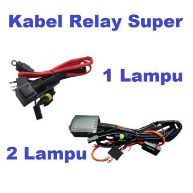 Kabel Relay Super Lampu HID Projector Biled Projie LED Motor Mobil H4 1 Lampu dan 2 Lampu Kabel Rela
