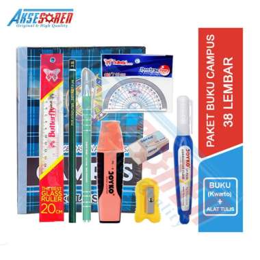 Paket Alat Tulis Sekolah [SMP/SMA/Kuliah] / 1 Set Perlengkapan Alat Tulis Buku Campus Kampus Penggar