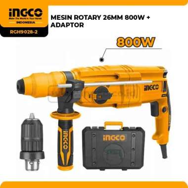 Rotary Hammer 26mm Impact Drill Set INGCO RGH9028-2 Mesin Bor Beton