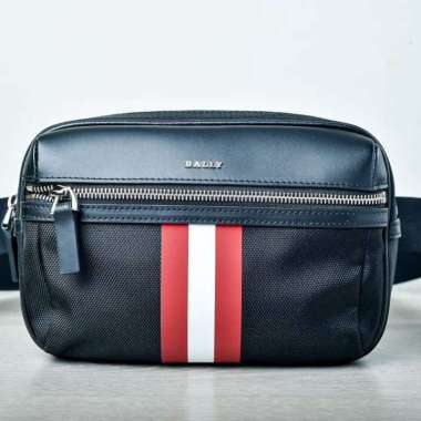 BALLY THATE BUMBAG / BELT BAG BLACK LIST RED