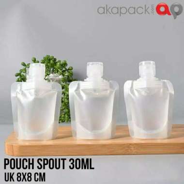 Standing Pouch Spout Transparan 30ml tutup Fliptop