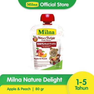 Milna Nature Delight Fruit Puree 80 gr / Sari buah anak apple & peach