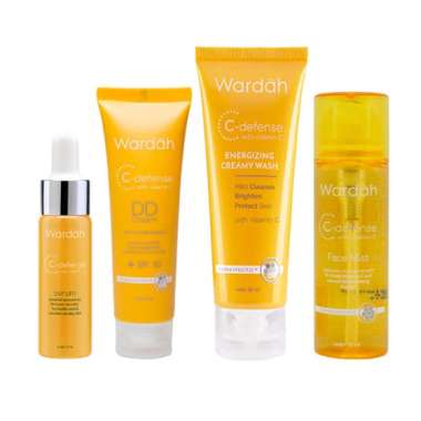 WARDAH C-Defense Series | C Defense Face Mist Creamy Wash Serum Waterclay Mask Whip Foam 50ml