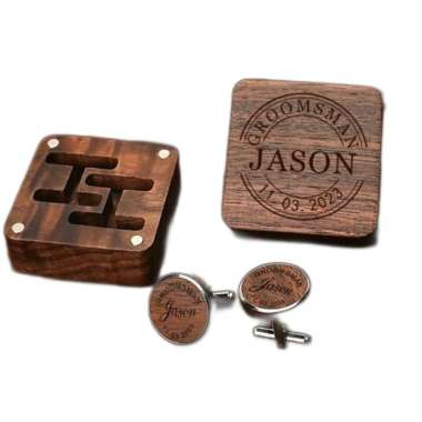 houseofcuff custom cufflinks kayu kancing lengan wedding inisial nama GRAFIR NAMA
