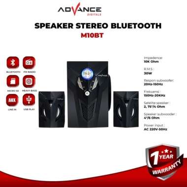 Advance Speaker Stereo Bluetooth Xtra Bass Subwoofer M10 BT