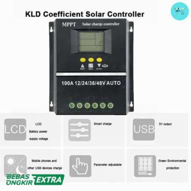Solar Charge Controller MPPT Dual USB Auto 12V/24V/36V/48V 100A