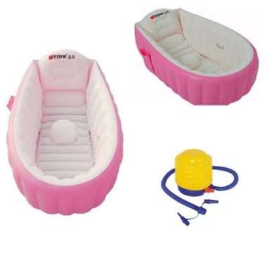 BAK MANDI BAYI INTIME BALON POMPA BABY BATH TUB BABY SET BATH Merah Muda