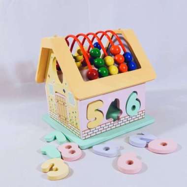 rumah angka - pengenalan angka - mainan kayu Multicolor