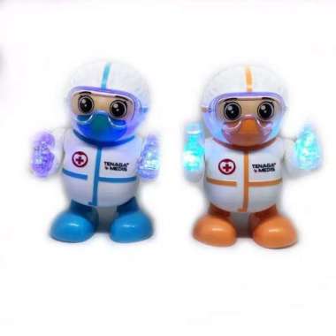mainan anak robot dokter covid-19 robot dokter covid19 joget Multicolor