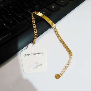 GTD13 Grosir Gelang Tangan Rantai Plat Gelang Titanium Gold