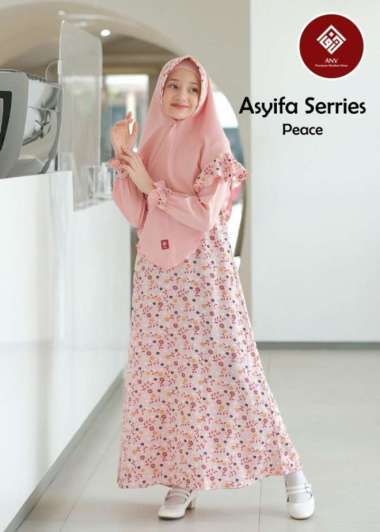 Gamis Anak ANV Assyifa Series Peach Multicolor
