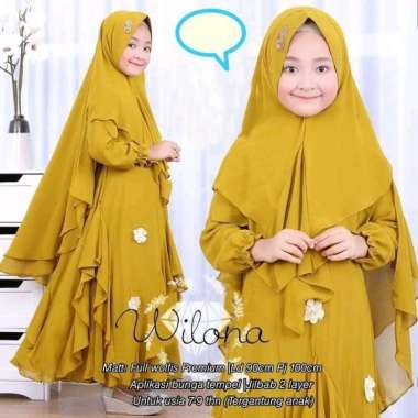 Wilona gamis set syari gamis set syari kids baju muslim anak perempuan Multicolor