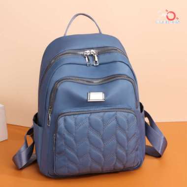 Tas Ransel Wanita Mini Import Anti Maling Nylon Grain Korea Fashion JOFBP75 Blue