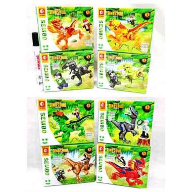 8IN1SET MAINAN HOBBY EDUKATIF BRICKS BLOCK SEMBO DINOSAUR WORLD 205001
