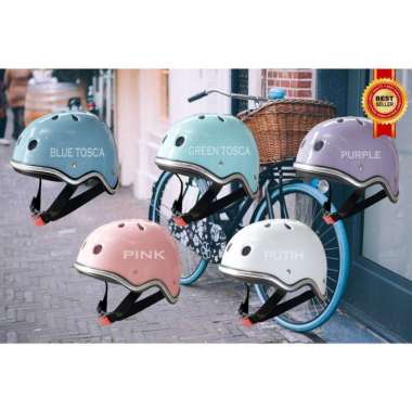 Helm Sepeda Lipat Batok warna pastel best seller perempuan Pink