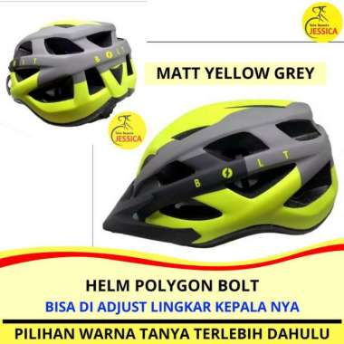 Helm Sepeda MTB Roadbike Polygon Bolt Yellow Grey