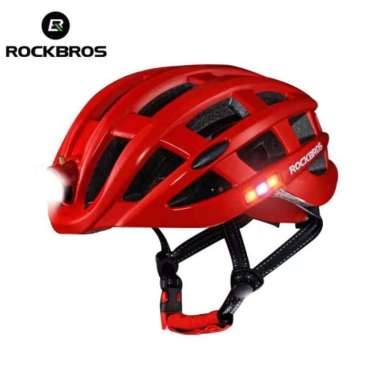 Helm Sepeda Lampu Rockbross Kuning Merah
