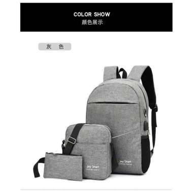 Tas Beli 1 Dapat 3 Model Rangsel Pria Wanita JoyStart grey