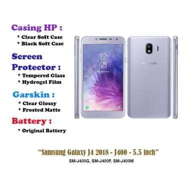 Samsung Galaxy J4 2018 - J400 - 5.5 inch - Case - Screen Protector - Battery - Dll Focus Case