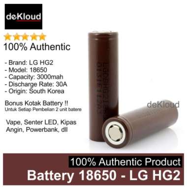 Authentic LG HG2 3000mAh 30A Battery 18650 | original batre baterai