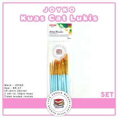Joyko - Brush Kuas Cat Lukis Br - 17 - Kuas Isi 10 Pcs - 1 Set Multicolor