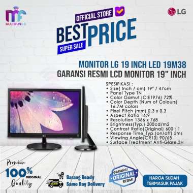 Monitor LG 19 Inch LED 19M38A Garansi Resmi LCD Monitor 19" Inch