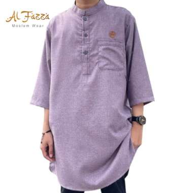 Atasan Gamis Pria Pendek Lengan 3/4 Kurta Mujtaba Pakistan Baju Muslim Pria XL Purple