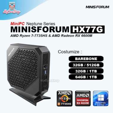 MINISFORUM HX77G MINIPC AMD RYZEN 7 7735HS AMD RADEON RX 6600M Barebone