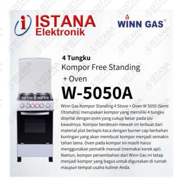WINN GAS KOMPOR GAS FREESTANDING 4 TUNGKU + OVEN W-5050A