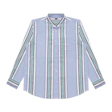 M231 Kemeja Pria Stripe Panjang Biru 3074 XXL