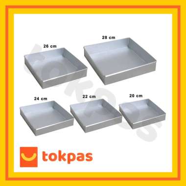 Loyang Segi 4 cm Galvalum Bentuk Kotak Cetakan Kue Bolu Cake 22 cm