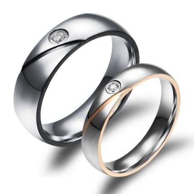 [BEST SELLER] Cincin Couple Titanium / Cincin Couple Ring / Couple Pasangan / Cincin Tunangan C059 1 pasang + kotak