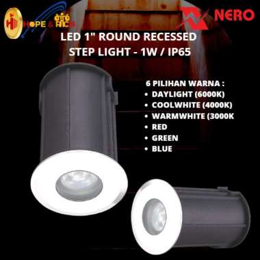 NERO-LED 1" Round Recessed Step Light-1W/IP65(6000K,4000K,3000K,R,G,B) Multicolor