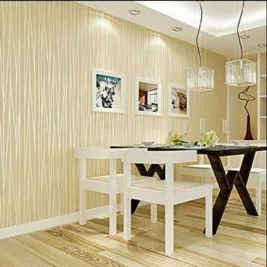 Wallpaper Sticker Dinding Motif Polos Embos Cream 45cm x 10m