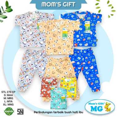 Setelan pendek panjang Moms Gift 270 260 258 full print bayi baby Celestial Colorful polos / piyama