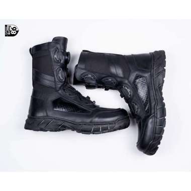 Mivaso Sepatu PDL Tali Putar Kawat Baja ASLI Kulit Sapi boots TNI AD AL BRIMOB POLRI security lacing