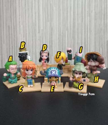 mainan anak action figure anime one piece luffy 7cm figure mini action mainan anak topper kue RANDOM
