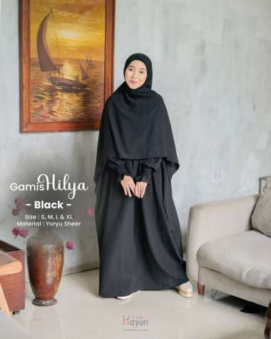 Gamis Syari Dewasa Hilya Dress By Hayuri XL Black