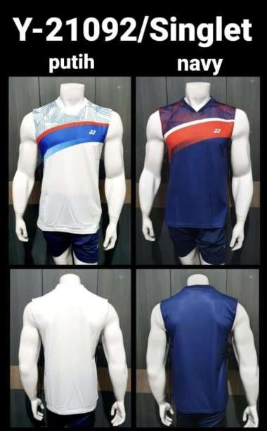 BAJU SINGLET BADMINTON BYLUTANGKIS 21092 IMPORT L PUTIH